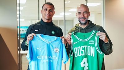 Mazzulla meets with Manchester City boss Pep Guardiola before 2024 NBA Finals