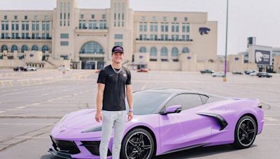 Kansas State QB Avery Johnson gets must-see lavender Corvette from latest NIL deal