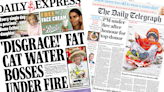 Newspaper headlines: Water bosses a 'disgrace' and Easter honours 'row'