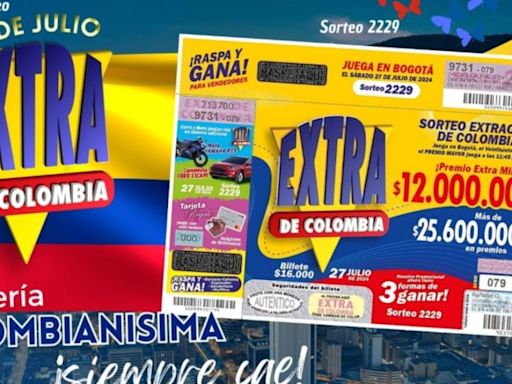 Sorteo extraordinario de Colombia, resultados del 27 de julio: $12.000 millones de premio mayor