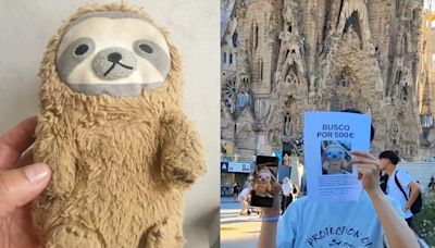 Chinese netizens help man reunite with sloth plush in Barcelona