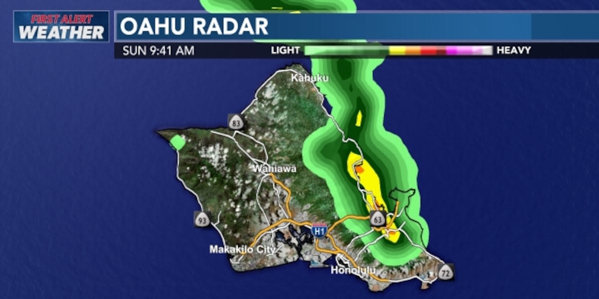 First Alert: Flash flood warning issued for Windward Oahu as heavy rain hits area