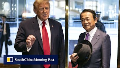 Trump meets with Japan’s former prime minister Aso in New York