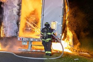 Trailer full of watermelons burns in Marion County, firefighter say