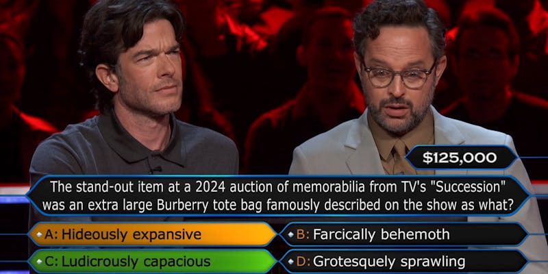 'Bad writing': John Mulaney and Nick Kroll botch 'Succession' question on celebrity 'Who Wants to Be a Millionaire'