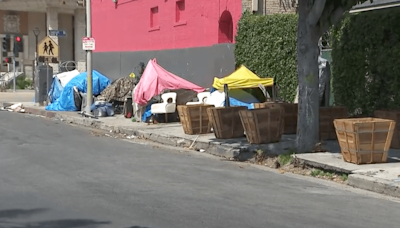 Hollywood businesses install planters on sidewalk to deter homeless encampments