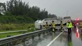 Pastor rescues truck driver who crashed on Turnpike during storms