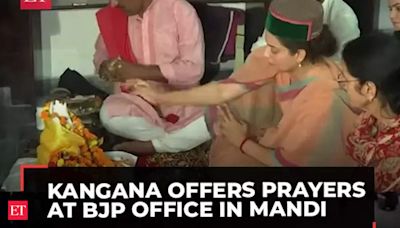LS Elections 2024 Phase 7: Kangana Ranaut offers prayers at the BJP office after casting her vote