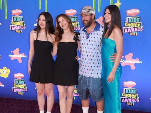 Adam Sandler joined by wife, daughters at 2024 Nickelodeon Kids' Choice Awards