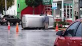 Un rodado utilitario volcó tras chocar con otro vehículo - Diario El Sureño