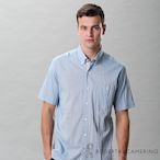 ROBERTA諾貝達 台灣製 進口素材 合身版 美男潮流短袖襯衫 水藍