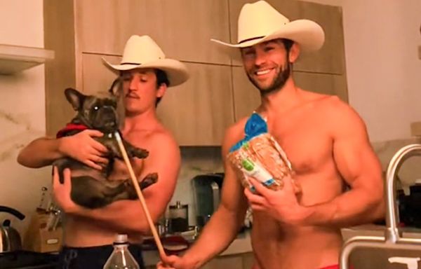 Chace Crawford and Miles Teller Dance Shirtless with Cowboy Hats in New TikTok Video