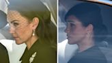 Kate and Meghan join procession for late Queen as coffin escorted to Westminster Abbey