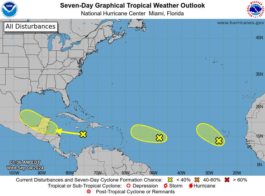 Storm tracker: National Hurricane Center tracking 3 tropical disturbances in Atlantic