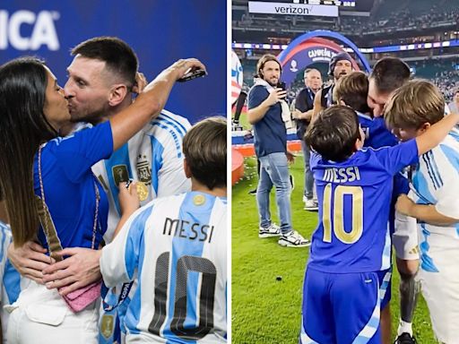 Lionel Messi celebra vitória da Argentina com beijo apaixonado - OFuxico