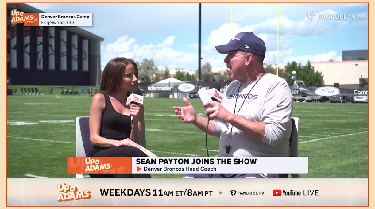 WATCH: Kay Adams interviews Sean Payton and Broncos players at training camp