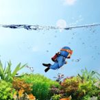 【熱賣下殺】魚缸造景擺件裝飾品漂浮藍胖子潛水員 小紅書網紅觀賞魚