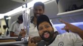 Watch: Rohit Sharma leads Team India celebrations with trophy inside chartered plane