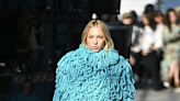 Lila Moss Dons Blue Mop-Like Dress at Paris Fashion Week