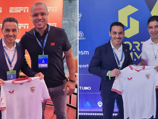 Del Nido Carrasco se encuentra con Luis Fabiano y Renato en el Sports Summit de Sao Paulo