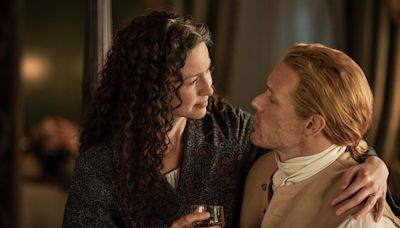 Outlander's Sam Heughan and Catriona Balfe mark show milestone