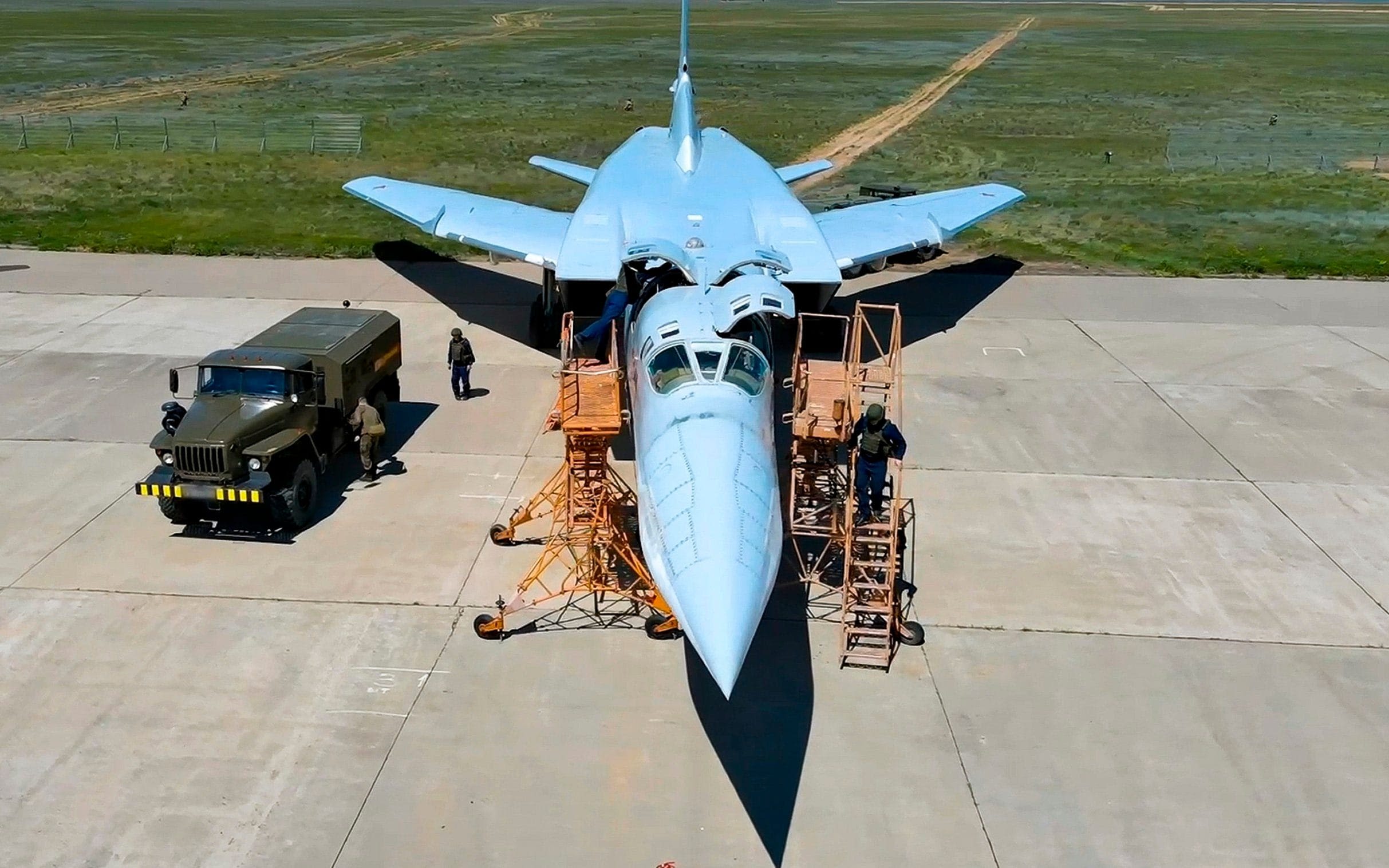 Ukrainian drone strikes Russian supersonic bomber