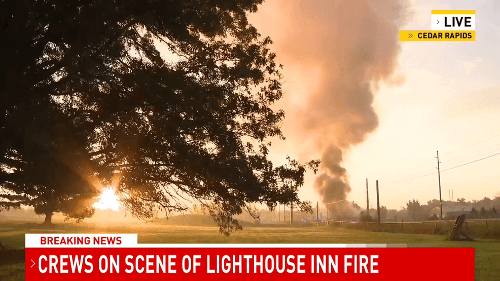 BREAKING NEWS: Lighthouse Inn in Cedar Rapids engulfed in flames