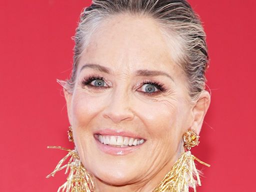 Sharon Stone, 66, is a total vision in sheer glittering dress following incredible achievement