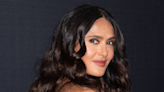 Salma Hayek Looks 'Dynamite' in Glittery Deep V-Neck Gown