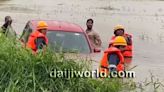 Udupi: Car swept away by floodwater, four escape narrowly