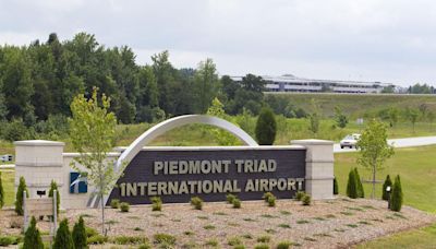 Plan goes off the runway at Piedmont Triad International Airport