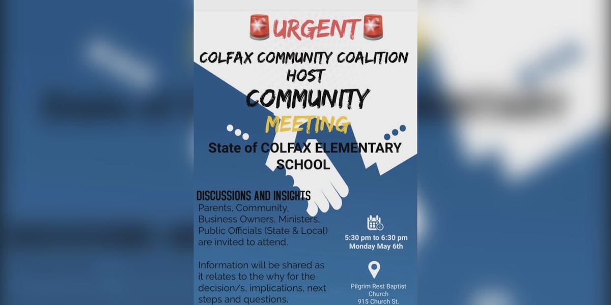 Colfax Community Coalition special meeting on Colfax Elementary