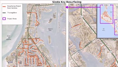 Sarasota County to resurface portions of Siesta Key