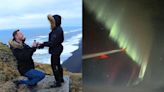 Newly betrothed see northern lights on flight home after foiled aurora proposal