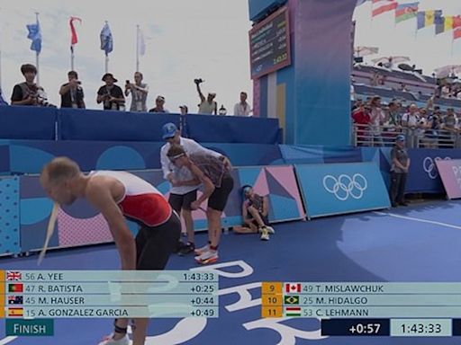 Canadian triathlete vomits on TV after Olympic race which included swim in Paris’ polluted River Seine