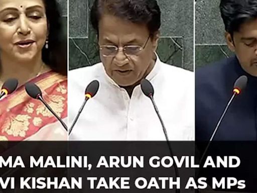 Hema Malini, Arun Govil and Ravi Kishan take oath as MPs in 18th Lok Sabha session, watch!