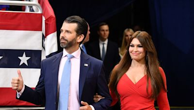 GOP power couple Donald Trump Jr. and Kimberly Guilfoyle are back on the Trump campaign trail. Here's a timeline of their relationship.