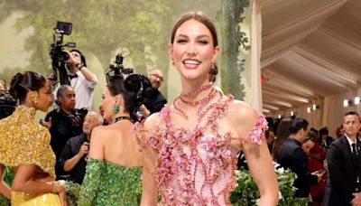 Karlie Kloss Is Looking the 2024 Met Gala Right in the Eye in a Bejeweled Pink Gown