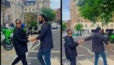 Amid pregnancy rumours, Katrina Kaif stops Vicky Kaushal while walking on a London street, as she realises they are being recorded, video goes viral - Times of India