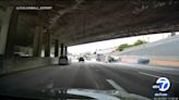 Dashcam video shows SUV flipping over in violent 134 Freeway crash in Burbank