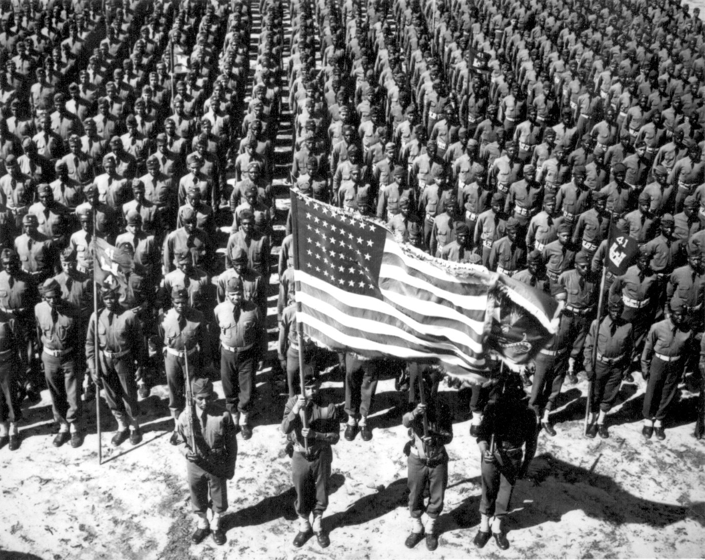 On parade, the 41st Engineers at Ft. Bragg, NC in colorguard ...