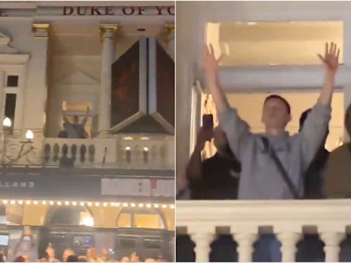 Tom Holland greets cheering crowds from theatre balcony after first Romeo & Juliet performance