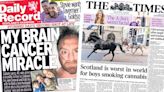 Scotland's papers: 'Concerning' cannabis use and man's tumour was abscess