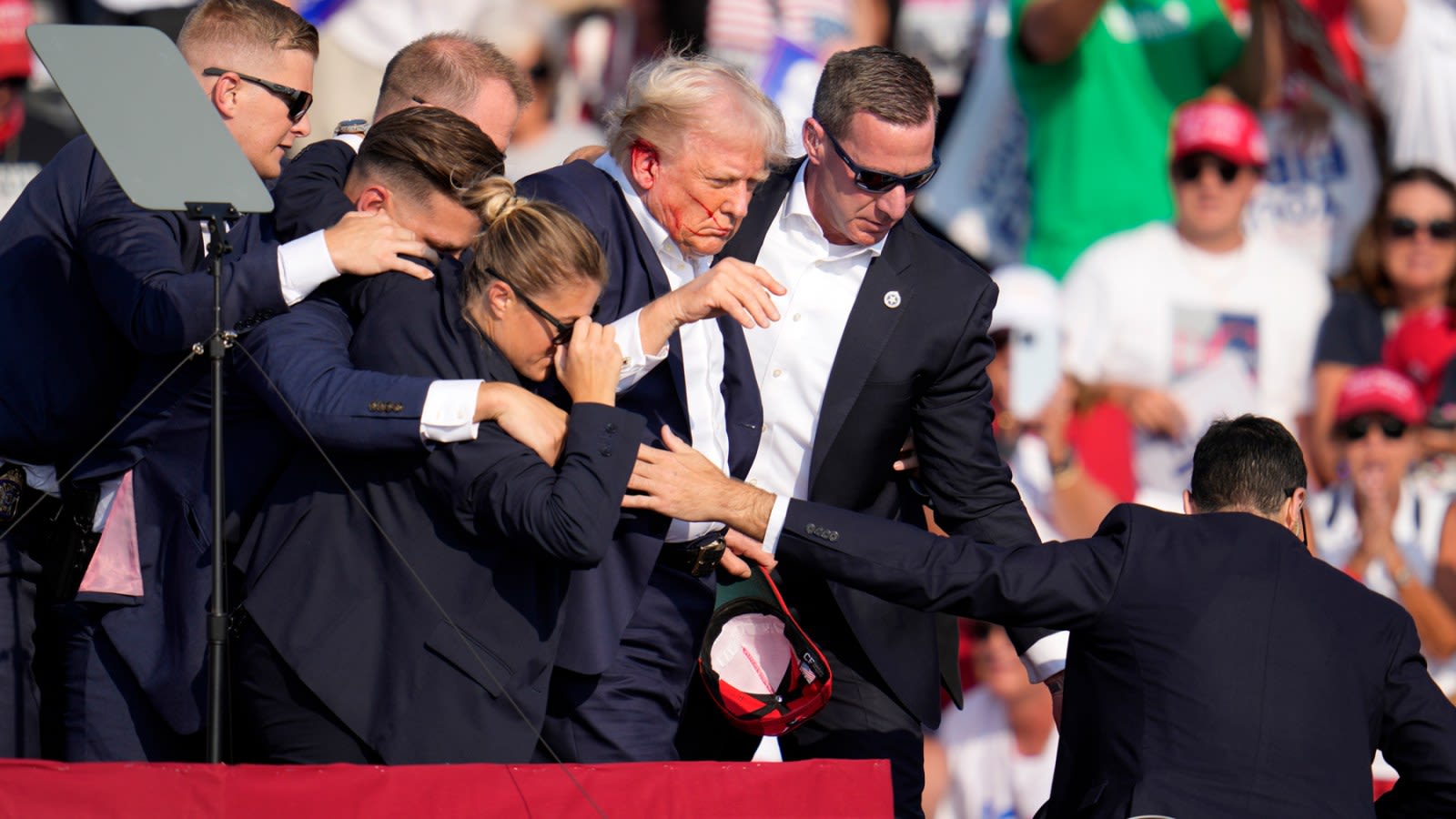 Trump Rushed Offstage After Gunshots at Pennsylvania Rally