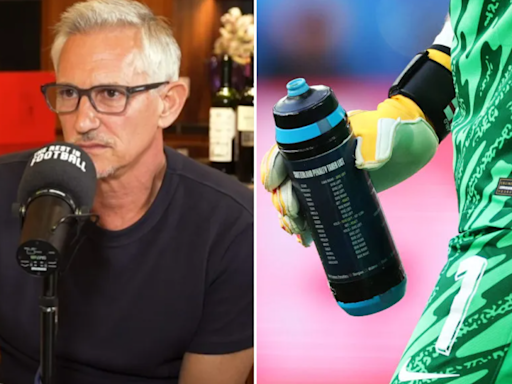 Gary Lineker sends warning to Jordan Pickford over water bottle 'cheat sheet'