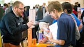 600 students talk about their futures with college reps, recruiters and 30 businesses