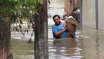 Se desborda el río Cazones, desalojan a familias de las márgenes