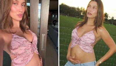 Hailey Bieber presume por primera vez su panza de embarazada (FOTOS)