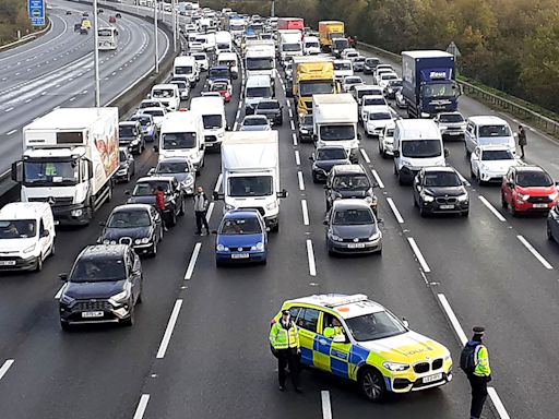 Five Just Stop Oil activists jailed over protest that caused delays on M25