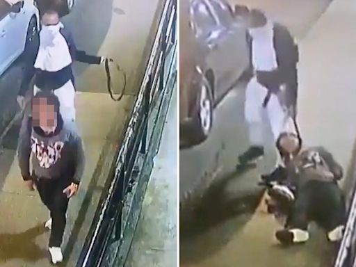 Horrifying video shows masked fiend choke woman with belt on NYC street, drag body between cars to rape her
